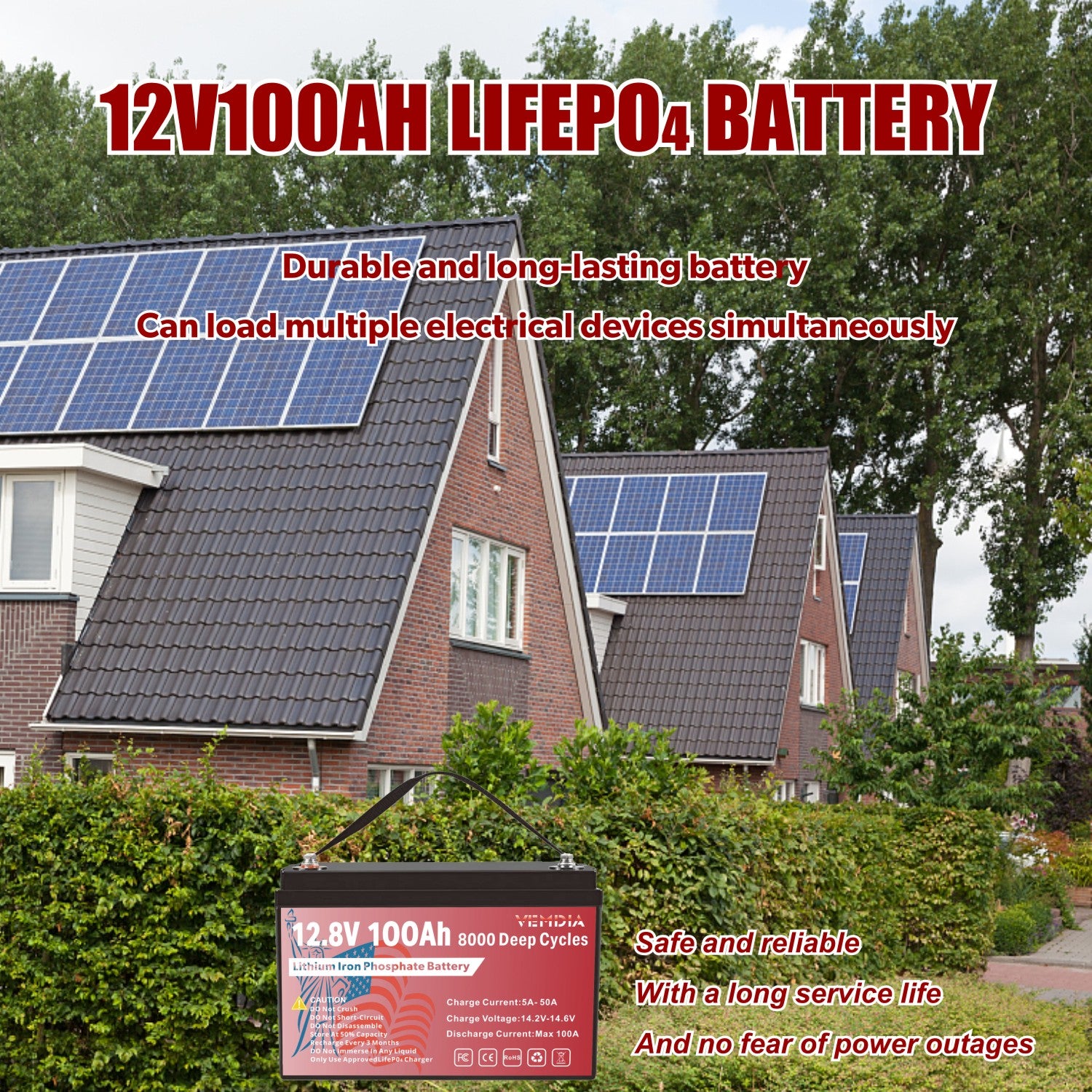 Heavy-Duty 12V 100Ah Group 31 LiFePO4 - Industrial Grade Battery with 100A BMS