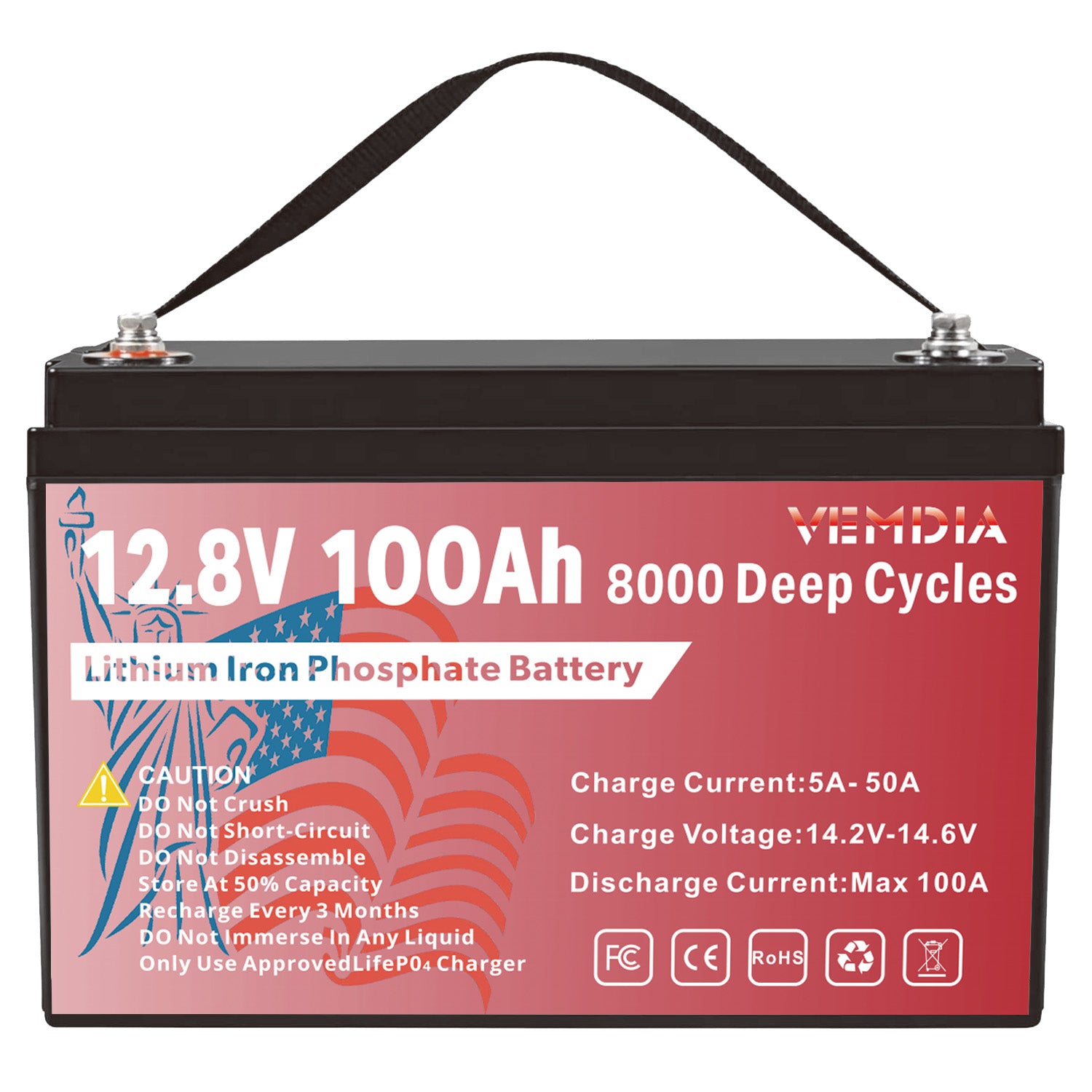 Heavy-Duty 12V 100Ah Group 31 LiFePO4 - Industrial Grade Battery with 100A BMS