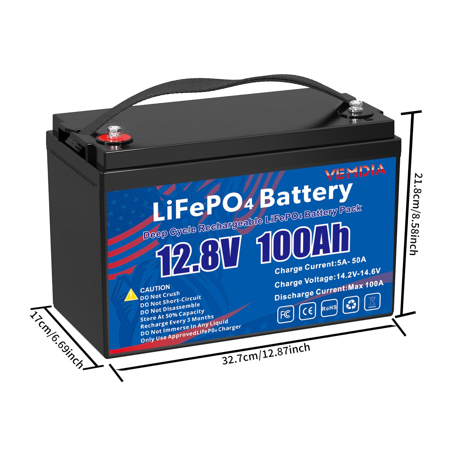 100Ah 12V LiFePO4 Battery Group 31 - Long-Life Lithium with 100A BMS for Solar &amp; RV