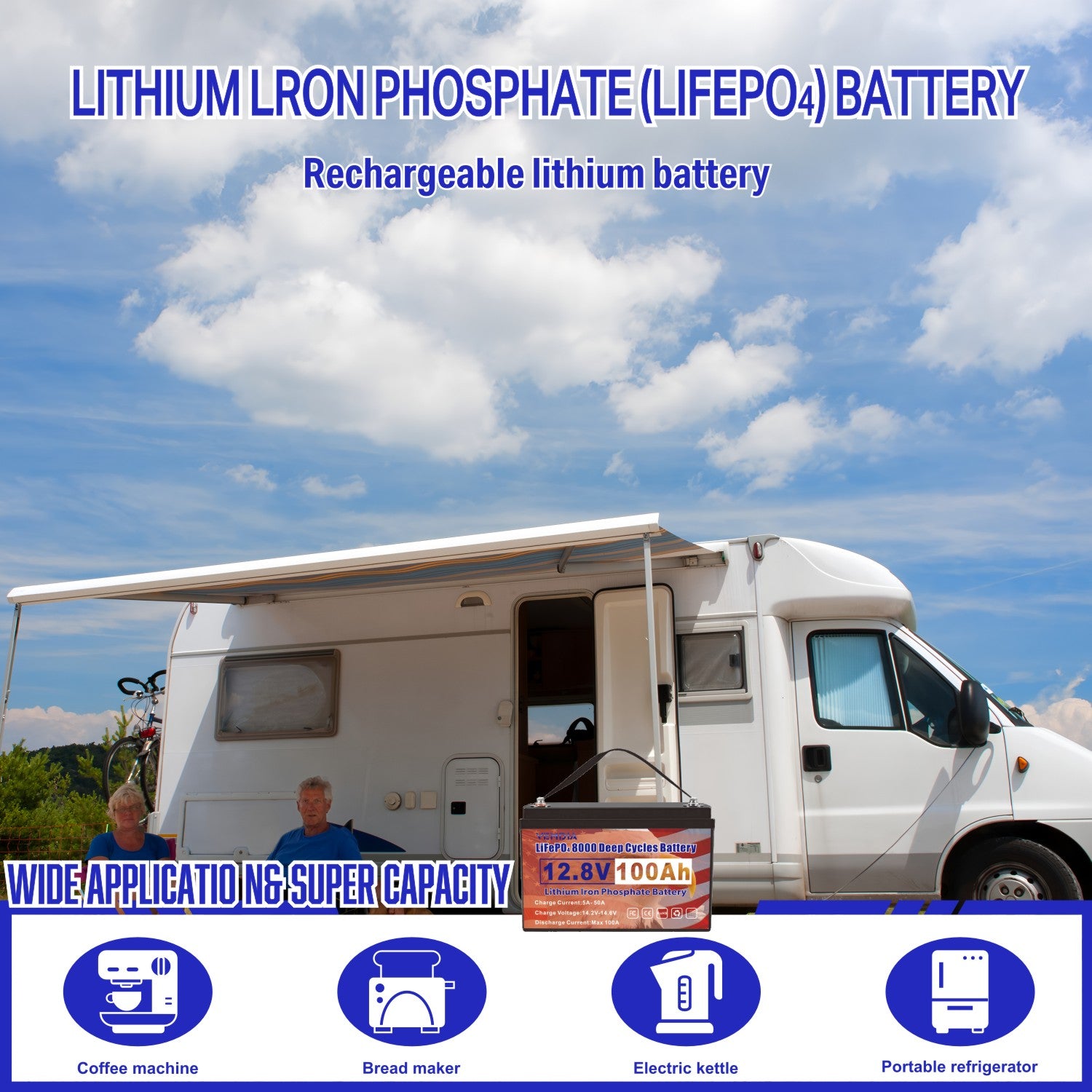 Eco-Friendly 12V 100Ah LiFePO4 Battery - Group 31 Green Energy Solution with 100A BMS