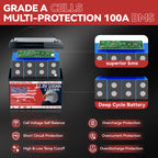 12V 100Ah LiFePO4 Battery - Group 31 Deep Cycle with BMS for Solar, RV &amp; Marine