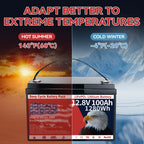 12V 100Ah LiFePO4 Battery - Group 31 Deep Cycle with BMS for Solar, RV &amp; Marine