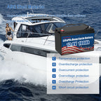 12V 100Ah LiFePO4 Battery - Group 31 Waterproof with 100A BMS for RV &amp; Marine