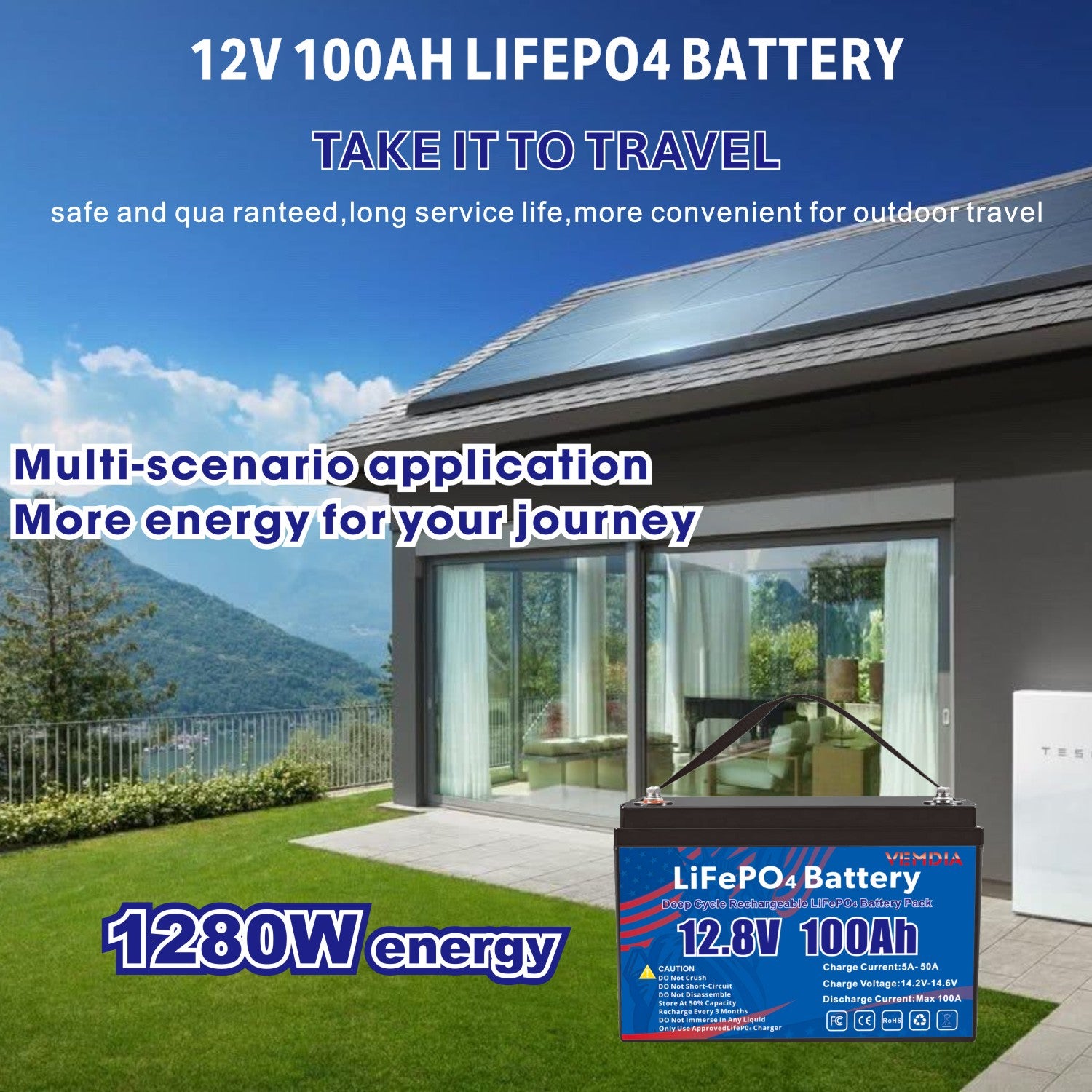 100Ah 12V LiFePO4 Battery Group 31 - Long-Life Lithium with 100A BMS for Solar &amp; RV