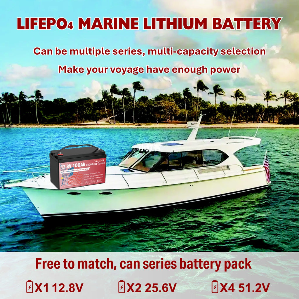 Heavy-Duty 12V 100Ah Group 31 LiFePO4 - Industrial Grade Battery with 100A BMS