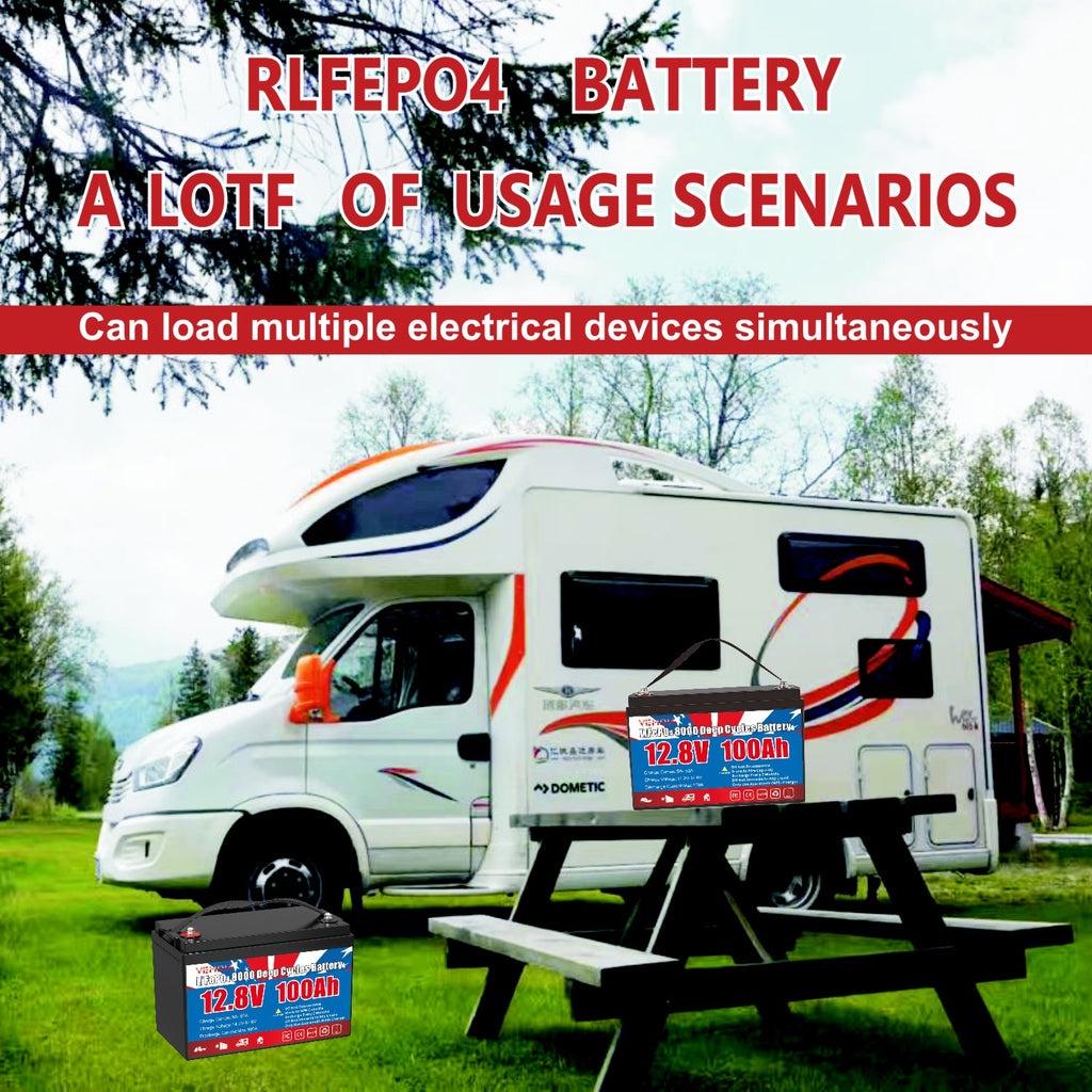 Group 31 LiFePO4 Deep Cycle Battery - 100Ah 12V with 100A BMS &amp; Waterproof Design
