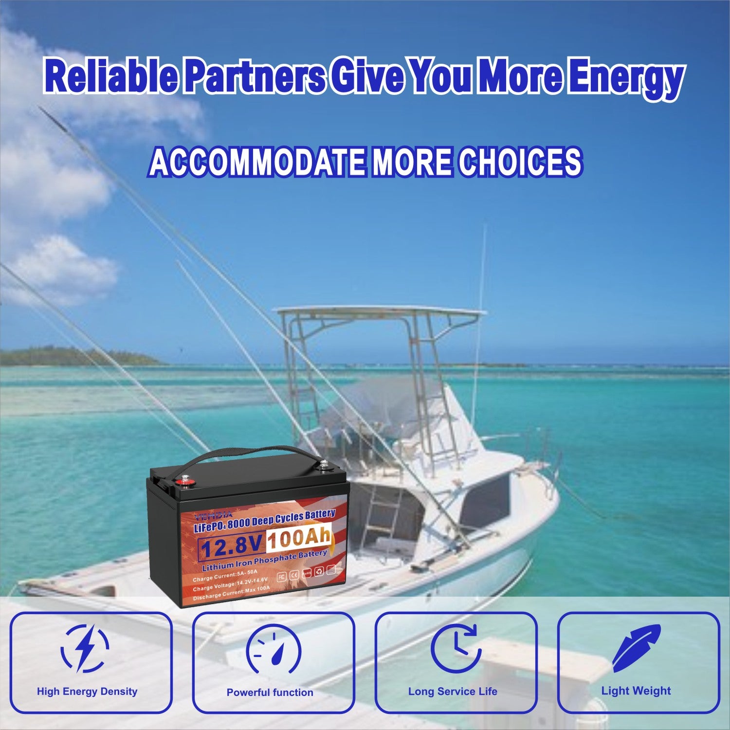 Eco-Friendly 12V 100Ah LiFePO4 Battery - Group 31 Green Energy Solution with 100A BMS