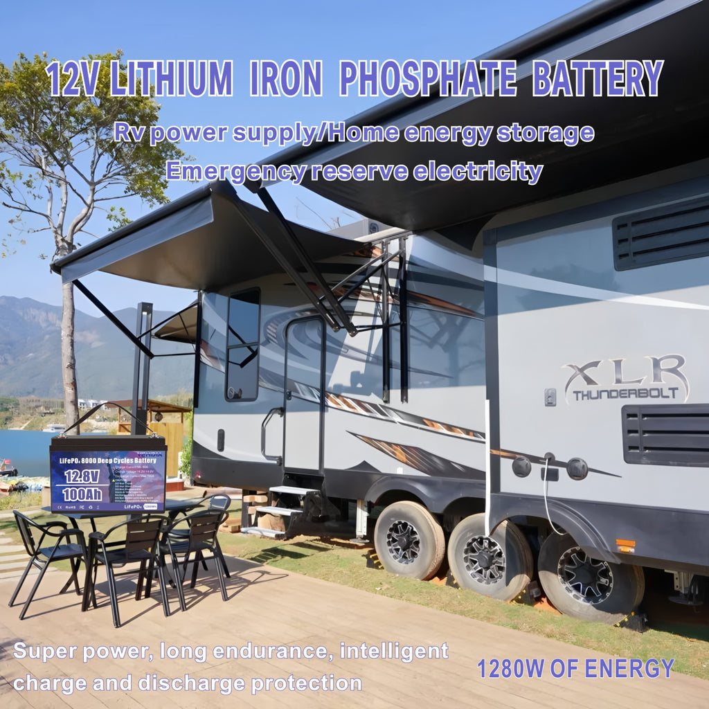Smart 12V 100Ah LiFePO4 Battery - Group 31 with Intelligent 100A BMS &amp; Bluetooth