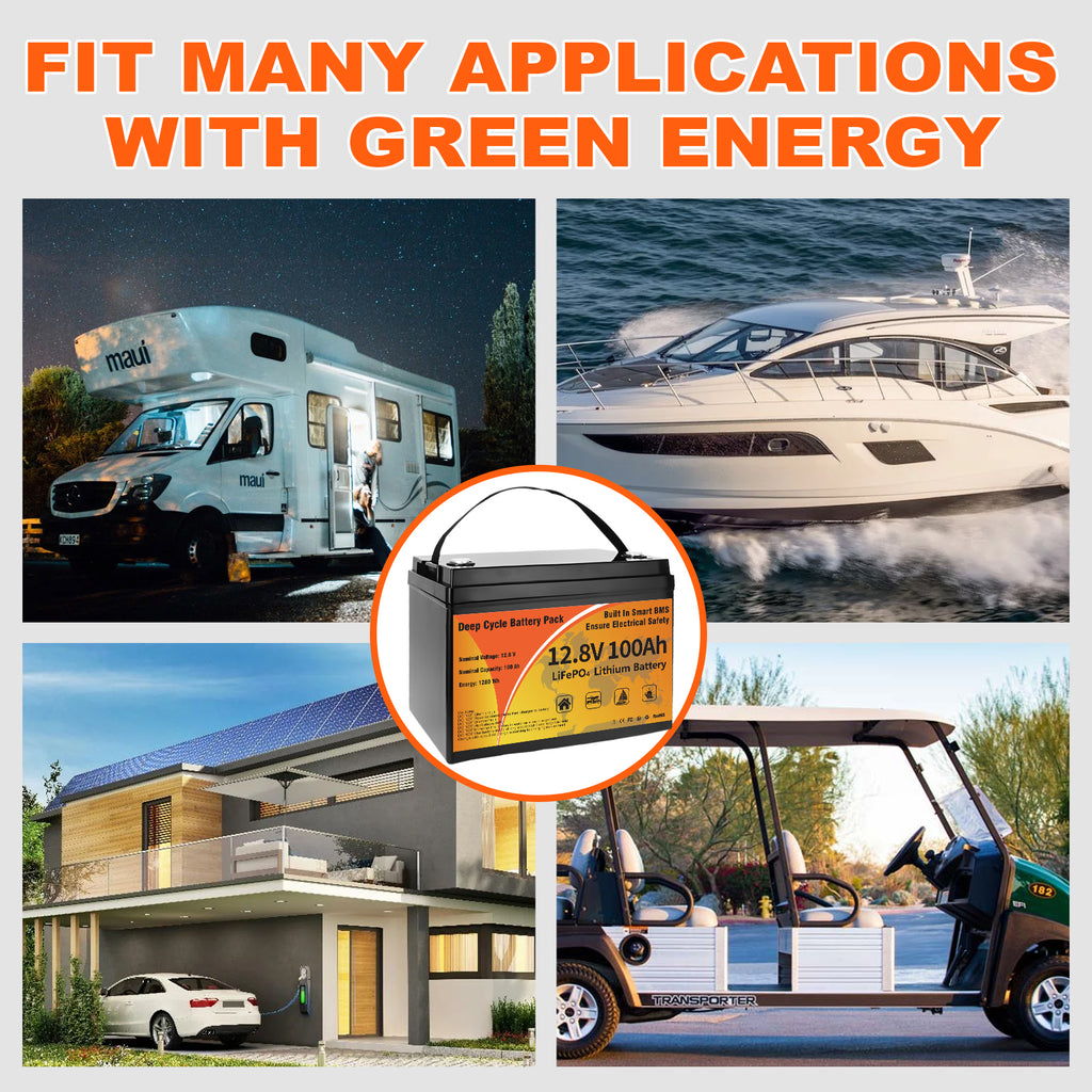 12V 100Ah LiFePO4 Battery Group 31 | 100A BMS 8000 Cycles