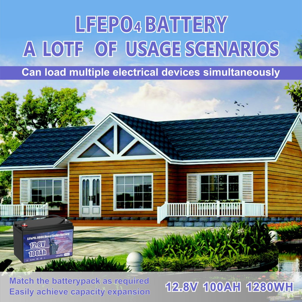 Smart 12V 100Ah LiFePO4 Battery - Group 31 with Intelligent 100A BMS &amp; Bluetooth