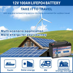 Premium 12V 100Ah Group 31 Battery - LiFePO4 Technology with Waterproof 100A BMS