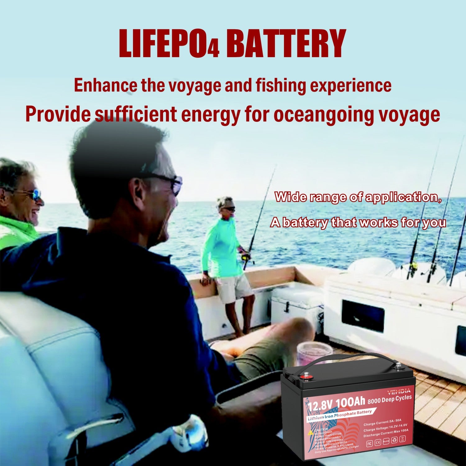 Heavy-Duty 12V 100Ah Group 31 LiFePO4 - Industrial Grade Battery with 100A BMS