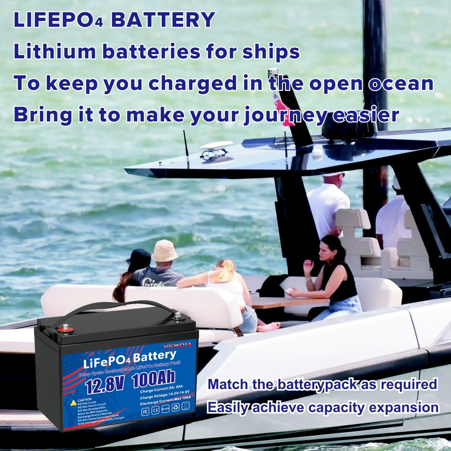 100Ah 12V LiFePO4 Battery Group 31 - Long-Life Lithium with 100A BMS for Solar &amp; RV