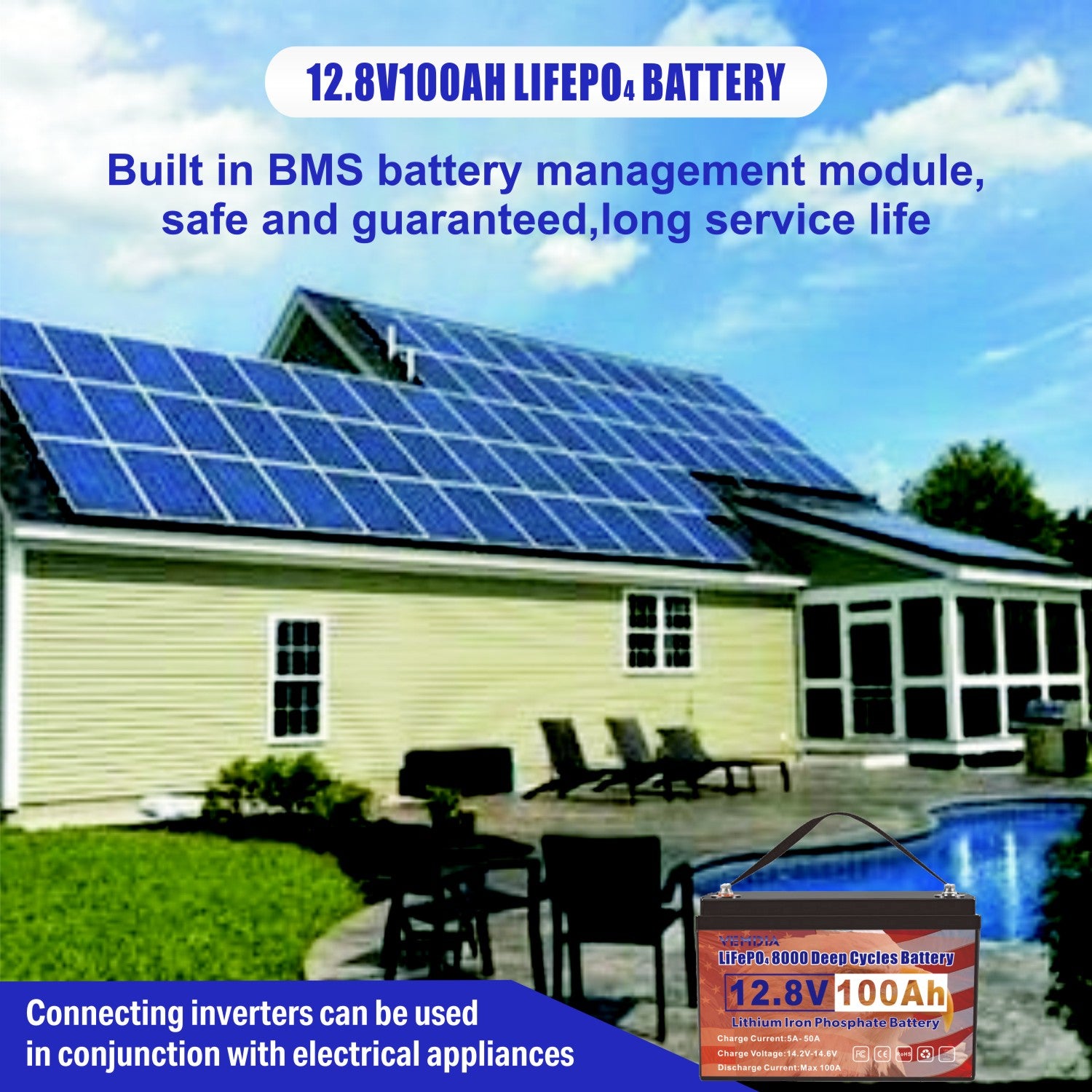 Eco-Friendly 12V 100Ah LiFePO4 Battery - Group 31 Green Energy Solution with 100A BMS