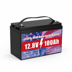 Eco-Friendly 12V 100Ah LiFePO4 Battery Green Energy - Pure White Background