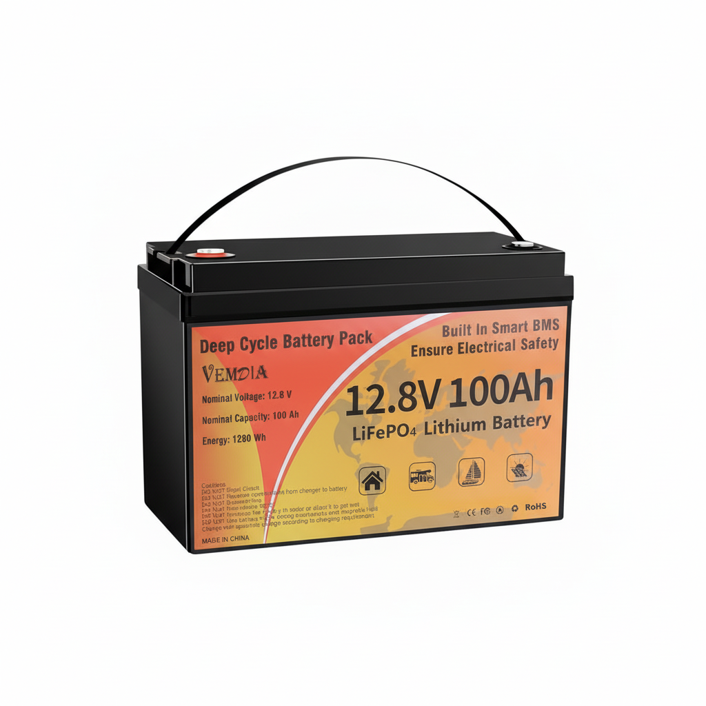 VEMDIA 12.8V 100Ah LiFePO4 Battery - Extra Small